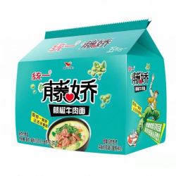 统一 藤椒牛肉方便面100g*5包