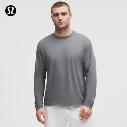 lululemon EasySet 男士训练长袖T恤 速干芯吸 太阳灰 M