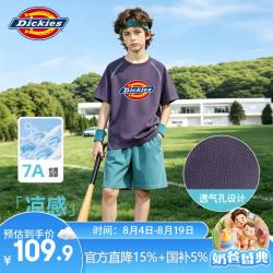 Dickies 童装儿童夏季运动套装2026新款速干透气男童夏装T恤凉感女童衣服