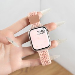 匠戴 适用苹果S11手表iwatch11表带applewatch10新款麦纹编织S10小蛮腰尼龙s9夏天女款8磁吸运动高级se3智能