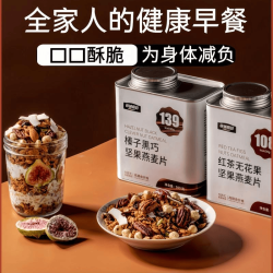 谷诚假日 榛子黑巧坚果燕麦片 33g*9 2罐