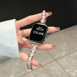 圣铂 适用华为fit5pro手表表带夏季fit5新款金属fit4小蛮腰树脂表带watch fit3智能手表fit三四代女款时尚高级腕带