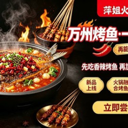 秘制烤鱼＋火锅8荤8素（6-8人餐）