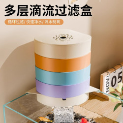 阔庭 鱼缸过滤器循环上置全自动过滤制氧一体机多层壁挂培菌新款滴流盒