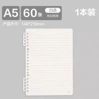 得力 小学生初中生高中生专用活页学科笔记本 A5 60张