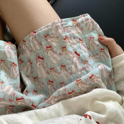 上和隆 女士卡通小雏菊睡裤夏季薄款居家短裤