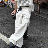 LEOSOXS 女士宽松垂坠感阔腿直筒长裤