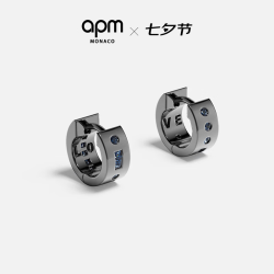 APM Monaco APMMonaco LOVE摩斯密码耳环 深灰色 1.1cm*0.44cm