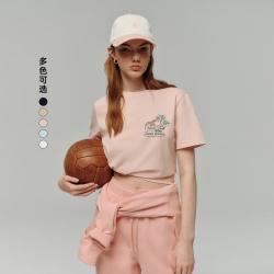 TEENIE WEENIE 小熊 短袖T恤女夏季简约时尚印花圆领T恤上衣女