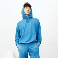 Champion 水洗纯色草写刺绣LOGO圆领套头卫衣