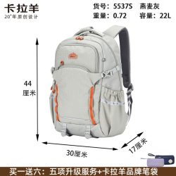 卡拉羊 5维减负大容量轻便卡拉羊书包高中生户外旅行双肩背包男女防泼水