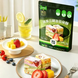 优尚优品 抹茶三明治云朵酥 160g 糕点