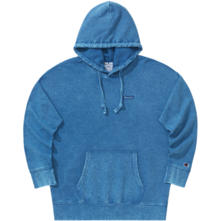 Champion 水洗纯色草写刺绣LOGO圆领套头卫衣