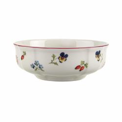 Villeroy &amp; Boch Petit Fleur 精致甜点碗，优质瓷器，带精美浮雕和花卉和水果图案，白色/多色，15 厘米