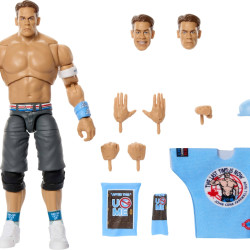 Mattel WWE 终极版可动公仔和配件套装,John Cena 6 英寸(约 15.2 厘米)收藏品,可交换头部和手部,30 个关节点