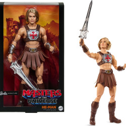 Barbie Signature Doll, Ken He-Man 收藏版战斗挽具,剑,玩偶架和可展示包装,Motu 电影主题