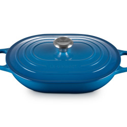 Le Creuset 14.1L椭圆珐琅铸铁锅 马赛蓝色 多功能家用炖煮烹饪 电磁炉燃气灶通用 易清洁不粘锅