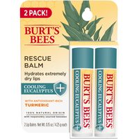 Burt's Bees 天然修护润唇膏 天然成分 极度干燥唇部修复 桉树薄荷清凉舒缓 双支装4.25g*2