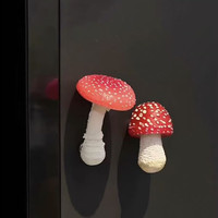 赋闲 云南菌菇冰箱贴 红色平菇 磁吸装饰贴