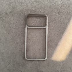 适用苹果17promax磨砂半透明手机边框黑白色防刮软圈iPhone17air镂空散热防摔保护框简约款轻薄背