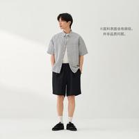 無印良品 MUJI 男式 汉麻混 短袖衬衫 男士衬衣 夏季