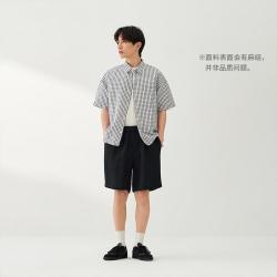 無印良品 MUJI 男式 汉麻混 短袖衬衫 男士衬衣 夏季