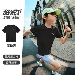 安踏 纯棉呼吸棉 儿童短袖T恤