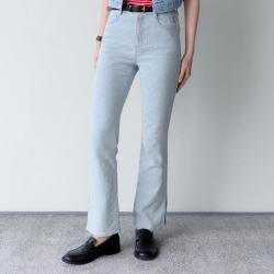TEENIE WEENIE 小熊春夏款高腰提花牛仔喇叭裤时髦长裤复古女士