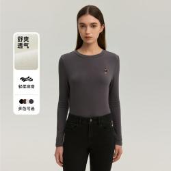 TEENIE WEENIE 女式T恤小熊长袖T恤春夏休闲圆领空调打底衫女装