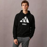 adidas DUBAI 男款logo时尚百搭连帽抽绳运动卫衣