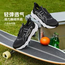 李宁 儿童休闲鞋男女7-12岁大童26款回弹圆头青少年童鞋