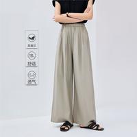 佐丹奴 莱赛尔阔腿休闲裤松弛感梭织松紧腰休闲长裤日常百搭女士