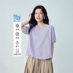 佐丹奴 女款圆领花苞短袖T恤 2026年春夏新款