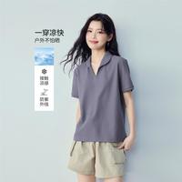佐丹奴 2026夏季凉感防晒V字娃娃领POLO衫清爽元气上衣女