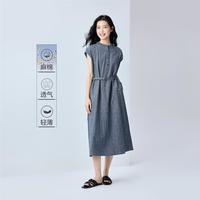 佐丹奴 女款天然棉麻衬衫裙连衣裙