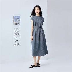 佐丹奴 女款天然棉麻衬衫裙连衣裙