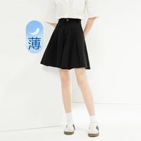 佐丹奴 女士休闲短裤 A字阔腿纯棉梭织百褶中腰裙裤