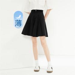 佐丹奴 女士休闲短裤 A字阔腿纯棉梭织百褶中腰裙裤