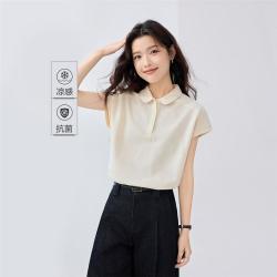 佐丹奴 夏季娃娃领甜美减龄休闲百搭凉感短袖POLO衫女款