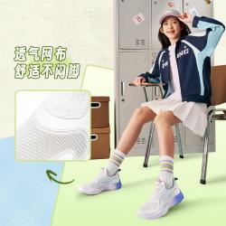 李宁 儿童休闲鞋男女7-12岁大童柔软舒适圆头青少年童鞋