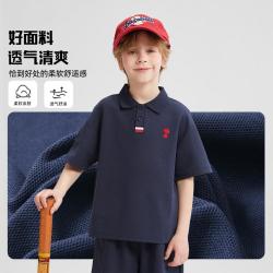 史努比 26年夏季款款中大童T恤男女宝翻领透气短袖