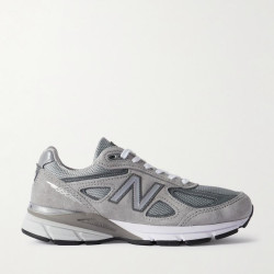 new balance 990v4 Leather-trimmed Suede And Mesh Sneakers