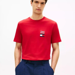 TOMMY HILFIGER 男士圆领品牌爱堆叠T恤