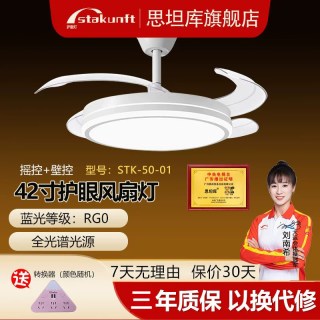 思坦库 护眼隐形风扇灯 42寸 遥控+壁控