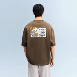 太平鸟 男装26年夏款滑板小狗联名重磅纯棉柔软圆领短袖印花男式T恤
