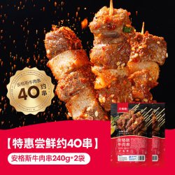 大希地 安格斯牛肉串腌制串串香火锅烧烤食材半成品露营户外 安格斯牛肉串240g*2