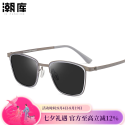 潮库 设计师款商务时尚近视镜任选+1.61防蓝光变色镜片