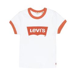 Levi's 女士白色拼色休闲针织短袖T恤
