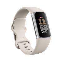 fitbit Charge 6智能健身手环 iOS/Android兼容 多功能运动助手GPS心率监测 瓷白色/银色 含大小号表带