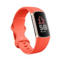 fitbit Charge 6智能健身手环 iOS/Android兼容 多功能运动助手GPS心率监测 金色/珊瑚色 含大小号表带